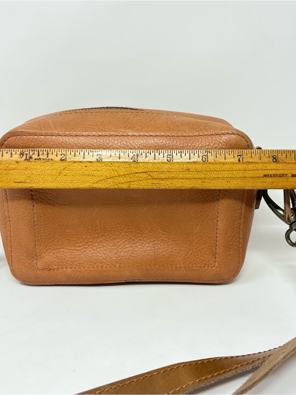 Madewell Tan Brown Leather Crossbody Bag Shoulder Purse The Transport Camera Bag - Picture 11 of 12